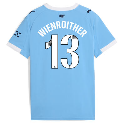Kids' Manchester City Home Jersey 2025/26 With WIENROITHER 13 Printing